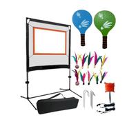 LIXSAZSE Filet de Badminton Multi-usages avec Sac de Rangement Portable, Raquettes et Installation Facile. Idéal pour Les activités Plein air Amusantes et l'entraînement des Adultes. Kit Filet