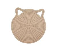 LIXSAZSE Fournitures pour Animaux de Compagnie, Tapis à gratter en Sisal pour Chats, Meubles de Style Coton, Meubles à gratter, Tapis Glace, Sol, Style Double Oreille, 40 cm