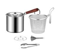 LIXSAZSE Friteuse domestique durable, mini-marmite avec passoire et poignée ergonomique pour une cuisson sans effort. Idéale pour frire poulet et frites.