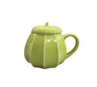 LIXSAZSE Halloween citrouille tasses à café tasse à thé avec couvercle flocons d'avoine yaourt décoration drôle tasse d'eau verres décor la maison cadeau, Vert