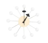LIXSAZSE Horloge Murale Boule en Bois décorative créative du Milieu du siècle Moderne Starburst pour Une décoration intérieure élégante Starburst Ball Wall, Boule Blanche, Diamètre 32cm