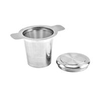 LIXSAZSE Infuseur à thé d'extérieur en acier inoxydable avec double poignée et couvercle. Passoire à mailles fines pour une infusion optimale. Accessoire de cuisine suspendu.