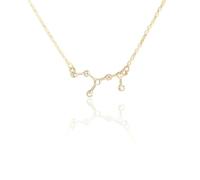 LIXSAZSE Ins douze signe du zodiaque Constellations thème amitié collier strass confortable avec pendentif carte d'affichage, Or de la Vierge