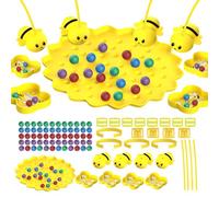 LIXSAZSE Jeu d'abeilles occupées : Ajoutez de l'excitation à Votre fête de Famille avec ce Jeu pêche magnétique Table pour cueillette Haricots et Abeilles, Mignon et avec Cordon, à 4 Personnes