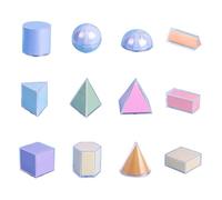 LIXSAZSE Jeu de Blocs de Formes géométriques Multicolores favorisant l'apprentissage par la Pratique et l'exploration des Formes 3D et des Concepts géométriques.