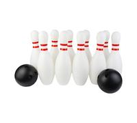 LIXSAZSE Jeu de Bowling Familial avec Ensemble de Bowling pour Enfants, léger et Amusant, Comprenant quilles et Boules. Un Jeu de Sport interactif et ludique, Blanc Noir, 30 cm