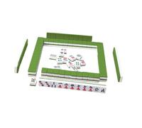 LIXSAZSE Jeu de Mahjong Portable Miniature Comprenant 144 tuiles, Version Chinoise Traditionnelle, idéal pour Les soirées Jeux en Famille Entre Amis. Format Voyage, Vert, 26 x 18 x 12 mm