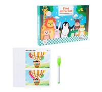 LIXSAZSE Jeu effaçable pour Enfants, Cartes de différence Amusantes, Jouet éducatif Unique pour Enfants, Recherche et différences, activité Amusante, entraînement à la Concentration, Jouet éducatif