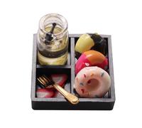 LIXSAZSE Jouets pour Maison de poupée : Scène de thé délicieuse, Options Jouets Alimentaires pour Les Collections pâtisserie Miniature, décoration Maison poupée Miniature