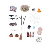 LIXSAZSE Kit Complet de décorations d'halloween pour Maison de poupée, Comprenant des éléments Miniatures Amusants pour décorer l'univers Vos poupées. Convient pour aux décorations pour magasins