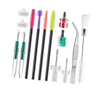 LIXSAZSE Kit Complet de Nettoyage pour Machine à Coudre : Brosse Double tête Efficace, Pince à épiler et Tournevis. Maintien des Performances de la Machine. Tournevis de