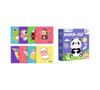 LIXSAZSE Kit de découpage de papier pour la maternelle : coordination œil-main avec manuel pour enfants. Kits d'origami 3D : défis interactifs favorisant la coordination et , thème animalier , 14x14cm