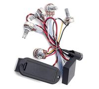 LIXSAZSE Kit de faisceau de câblage d'égaliseur 3 bandes de préampli actif avec boîtier de batterie système de contrôle de tonalité des aigus de guitare électronique pour micro