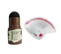 LIXSAZSE Kit de pochoir de timbre sourcil poudre sourcil imperméable naturel racine cheveux couvrir le style pour les femmes novices, Noir marron