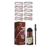 LIXSAZSE Kit de pochoir de timbre sourcil poudre sourcil imperméable naturel racine cheveux couvrir le style pour les femmes novices, Noir