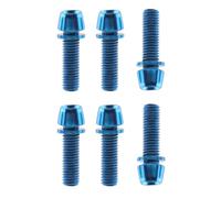 LIXSAZSE Kit de visserie pour potence de vélo : six vis M5x17 mm robustes, conçues pour les accessoires VTT. Vis fixation pour frein à disque, Bleu, 22.6 x 8 x 5 mm