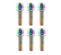LIXSAZSE Kit de visserie pour potence de vélo : six vis M5x17 mm robustes, conçues pour les accessoires VTT. Vis fixation pour frein à disque, Coloré, 22.6 x 8 x 5 mm