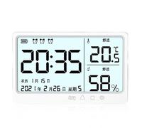 LIXSAZSE LCD Chambre thermomètre Chambre humidité mètre précis bébé pépinière jauge Horloge ménage Chevet Serre Garage