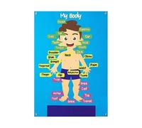 LIXSAZSE L'intérêt des Enfants pour l'apprentissage du Corps s'épanouit grâce au Jeu de Tableau d'histoires en Feutrine pour l'apprentissage des Parties du Corps, à Utiliser à la Maison et en Classe,