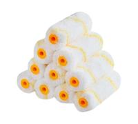 LIXSAZSE Lot de 30 Mini-Rouleaux de Peinture muraux 10 cm (4 Pouces) - Accessoires décoration - Jaune et Bleu, Jaune, 4 Pouces