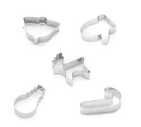 LIXSAZSE Lot de 5 moules à gaufrage pour biscuits de Noël Sugarcraft Fondant Cookies Moule Outil cuisson Accessoire cuisine Artisanat, C