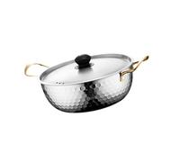 LIXSAZSE Marmite à nouilles instantanées coréennes en acier inoxydable - Construction durable et chauffe et fiable - Compatible avec toutes les cuisines et, Argent, 18 cm