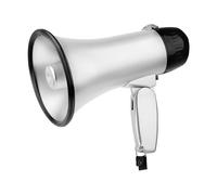 LIXSAZSE Mégaphone Bullhorn 25 W, Microphone Portable Rechargeable et léger pour l'enregistrement, idéal pour Les Enfants et Les Sports de Plein air. Batterie réglable, Argent, 22 x 14 x 14 cm