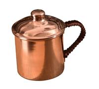 LIXSAZSE Mug en cuivre artisanal de grande capacité, idéal pour le café, le thé même la bière. Pour Dimensions : 13,5 cm x 12,5 cm. Tasse doseuse avec anse.