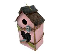 LIXSAZSE Nichoir décoratif en Bois Robuste pour Animaux de Compagnie, abri pour Oiseaux, Style Rustique, en Forme de Chalet Campagne, abri pour Oiseaux, décoration Patio, Maison Suspendue pour