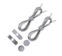 LIXSAZSE No Tie Shoe Laces 120cm Lock Shoelaces Chaussures de sport réfléchissantes Caoutchouc Rond Élastique Shoestrings Hommes 23 Couleurs, Gris clair
