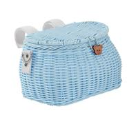 LIXSAZSE Panier de vélo enfant en osier avec bandoulière, compatible avec la plupart des vélos, montage facile, accessoire idéal pour les jeux en plein air.