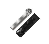 LIXSAZSE Peigne à barbe et à cheveux de poche, en métal massif (alliage de zinc), robuste et durable, idéal pour le soin des cheveux et la Peigne dents fines en métal.