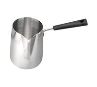 LIXSAZSE Pichet à mousse de lait en acier inoxydable pour chocolat chaud et latte art. Doté d'un bec d'aigle unique pour un versement fluide, ce pichet à mousse de lait longue anse est durable.