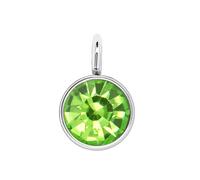 LIXSAZSE Pierre de naissance strass acier inoxydable bijoux bricolage accrocher décorations chaîne boucle d'oreille faveurs pendentifs pour femmes anniversaire, vert fluorescent