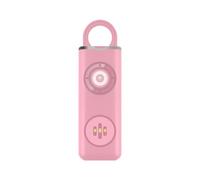 LIXSAZSE Porte-clés Compagnon de sécurité personnelle, Fonction Lampe de Poche ABS avec Batterie avec Accessoire, Ensemble défense pour Femmes , Rose
