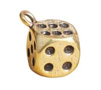 LIXSAZSE Porte-clés dés en laiton finement travaillé, idéal pour la création de bijoux et d'accessoires originaux. Breloque dés en laiton à réaliser soi-même.