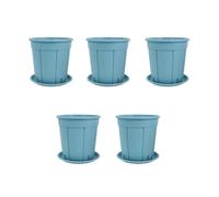 LIXSAZSE Pots d'orchidées avec trous de Drainage, 5 pièces, pour améliorer la santé et la croissance des plantes, Pots de fleurs en plastique, Bleu