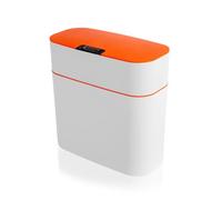 LIXSAZSE Poubelle intelligente Induction automatique sans contact poubelle électronique intelligente seau à déchets, Blanc orangé