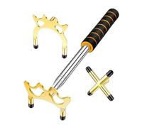 LIXSAZSE Queue de Billard Portable avec tête de Pont en Acier Inoxydable, Longueur réglable, Accessoire de Jeu d'intérieur pour améliorer Ses compétences, Croix Basse et Haute en Or