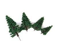 LIXSAZSE Réalisme avec 16 Arbres Miniatures pour aux Feuilles Vert foncé de différentes hauteurs pour des détails de Paysage pittoresques donnant à la Maquette Un Aspect réaliste.
