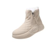 LIXSAZSE Restez actif les jours froids avec ces bottes de neige à plateforme à moyen de couleur unie pour femmes, imperméables et antidérapantes, Beige, 35 mètres