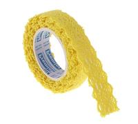 LIXSAZSE Rouleau de ruban adhésif décoratif en dentelle festonnée Washi pour scrapbooking et projets de journalisation, jaune, 15mm
