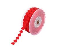LIXSAZSE Ruban cœur, Ruban cœur d'amour, 15 mm de Large, pour Loisirs créatifs, emballages Cadeaux et décorations, Rouleau de 20 mètres, Polyester gaufré