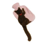 LIXSAZSE Sac à eau chaude bouteille chaude chauffe-mains exécution fine taille compacte résistance à la pression fourrure de lapin artificielle intérieur, Brun