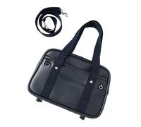 LIXSAZSE Sac d'école en cuir de qualité supérieure, sac à bandoulière japonais imperméable et décontracté pour étudiants, sac à de voyage en PU et quotidien léger, bleu, petite taille