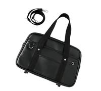 LIXSAZSE Sac d'école en cuir de qualité supérieure, sac à bandoulière japonais imperméable et décontracté pour étudiants, sac à de voyage en PU et quotidien léger, noir, petite taille