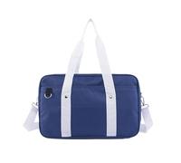 LIXSAZSE Sac d'uniforme JK renforcé par rivets, avec bandoulière Stable, une épaule diagonale croisée, sac à en tissu Oxford pour ordinateur, couleur bleu et blanc