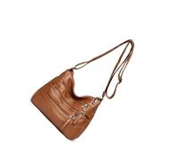LIXSAZSE Sac Messenger classique - Fourre-tout élégant et durable pour les femmes à la mode PU pour les 18-25 ans Sacs à bandoulière pour femmes, jaune marron, 1