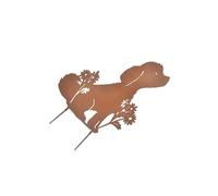 LIXSAZSE Silhouette de chiot sculptée, décoration de jardin pour les amoureux des chiens, à piquer à suspendre au mur, en métal, pour terrasse jardin extérieur.