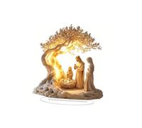LIXSAZSE Statuette Acrylique de la Naissance de Jésus - Belle Figurine décorative - Cadeau Noël - Décoration intérieure - Artisanat - Statuette la Naissance Jésus pour décoration intérieure